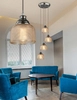 Industrialna lampa wisząca Mora do holu przezroczysta chrom