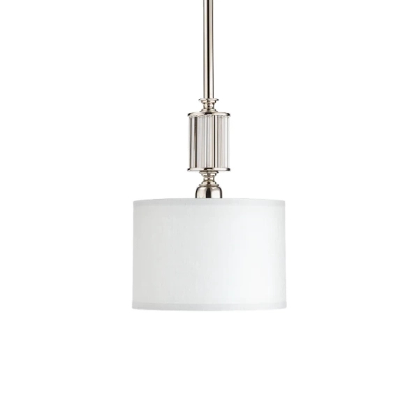 Wisząca lampa abażurowa Artu ART-ZW-1 (N) nad stół biała nikiel