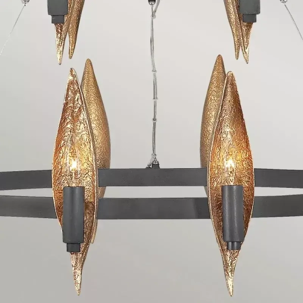 Żyrandol designerski WILLOW QN-WILLOW18-CBK z żywicy czarny złoty