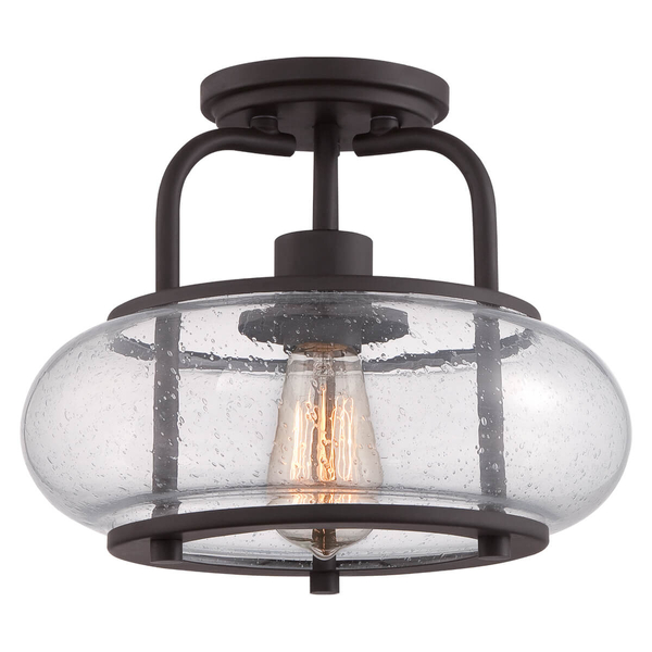 Okrągła lampa sufitowa QZ-TRILOGY-SF-S szklana do holu brąz