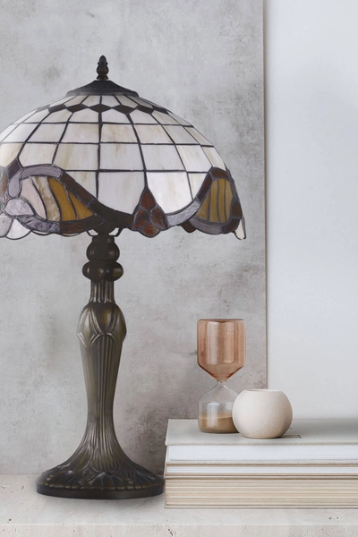 Dekoracyjna lampa stołowa Papi K-G121122 do salonu brązowa