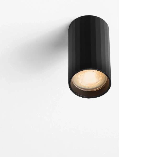 Sufitowa lampa ryflowana CARLOS czarna LE44394 1xGU10 tubka downlight