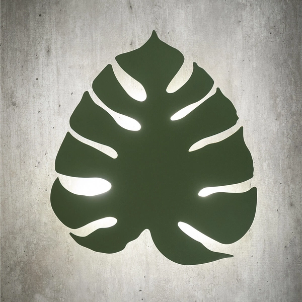 Naścienna lampa do salonu Monstera 4668 roślina boho zielona
