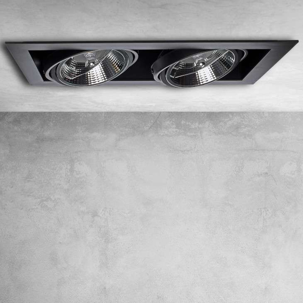 Wpust LAMPA sufitowa PLAZA ML4742 Milagro prostokątna OPRAWA metalowa wpuszczana czarna