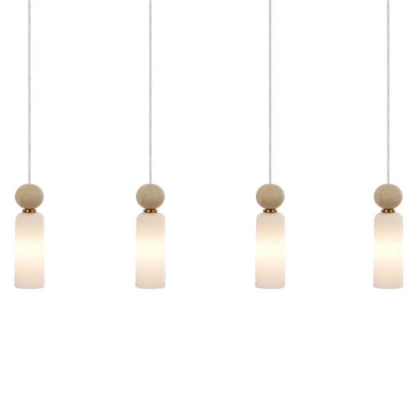 Podłużna wisząca lampa Santos PND-95331-4-BRSS do salonu mosiądz