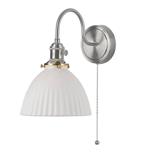 Sypialniana lampa ścienna Hadano HAD0761-09 ceramiczna chrom biały