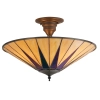 Witrażowa lampa sufitowa Dark star 64043 szklana tiffany czarna brązowa