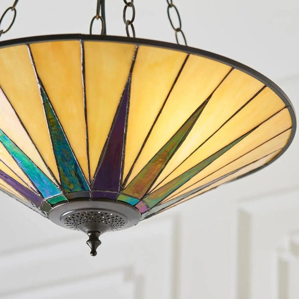 Lampa wisząca na łańcuchu Dark star 70754 szklana witrażowa kolorowa