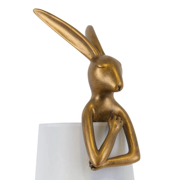 Lampka stojąca na szafkę Haas TL0107-M KRÓLIK animals biały złoty