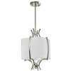 Abażurowa LAMPA wisząca FARO P01039NI Cosmolight stylowy zwis do salonu nikiel biały