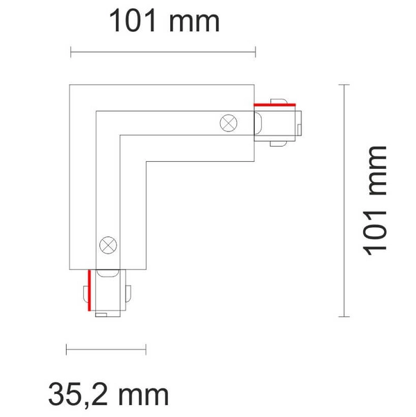 Kątowy łącznik lewy 8117 Shilo do szynoprzewodu 3-fazowego czarny
