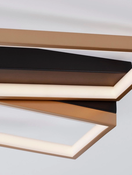 Nowoczesna lampa sufitowa Croix ramki LED 28W 3000K czarne złote