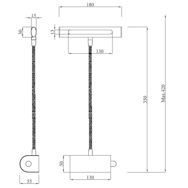 Naścienna lampa regulowana CURTIS 279770132 Trio LED 4W 3000K czarny