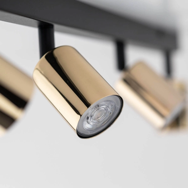 Sufitowa lampa na listwie Top 5969 tuby do gabinetu złota czarna