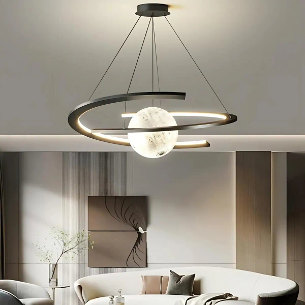 Ringowa lampa wisząca Moon LWS-MOON LED 3000K księżyc czarny