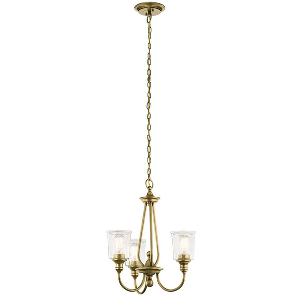 Żyrandol LAMPA wisząca Waverly KL-WAVERLY3-NBR Elstead KICHLER industrialna OPRAWA metalowy ZWIS na łańcuchu mosiądz przezroczysty