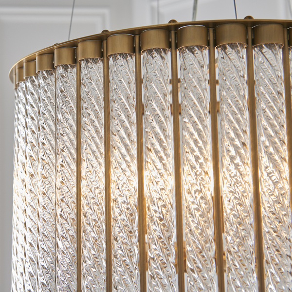 Lampa wisząca z kryształkami L&-181999 Light& tuba hampton złota