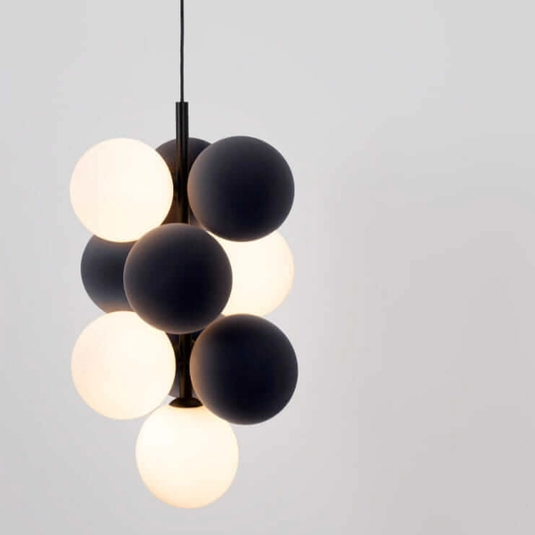 Molekułowa lampa wisząca Vino ABR-GRAPPA--S Abruzzo kuliste czarne białe