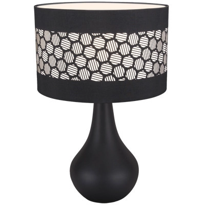 Stojąca LAMPA stołowa WANDA 03804 Ideus abażurowa LAMPKA ceramiczna wzorki czarna