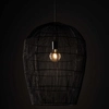 Kuchenna lampa wisząca Haiti 11168 Nowodvorski japandi klatka siatka kosz bambusowa czarna