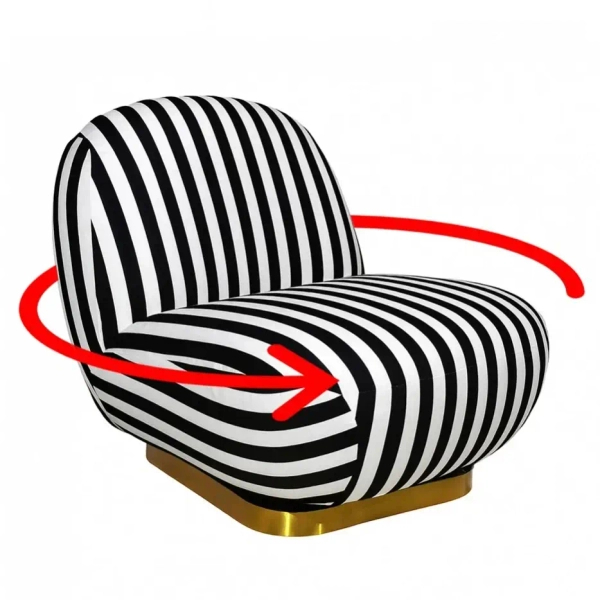 Fotel wypoczynkowy AZURE MM001501100350 biało czarny tkanina 75cm
