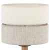 Stołowa nocna lampka Eco 5596 lniany abażur sosna beżowy czarny
