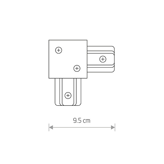Kątowy L-ŁĄCZNIK PROFILE RECESSED L-CONNECTOR 8971 Nowodvorski do 1-fazowej szyny podtynkowej 230V czarny