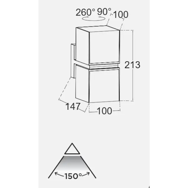 Kinkiet ogrodowy CUBA 5193808118 antracyt LED 24,4W 4000K IP54 na elewację