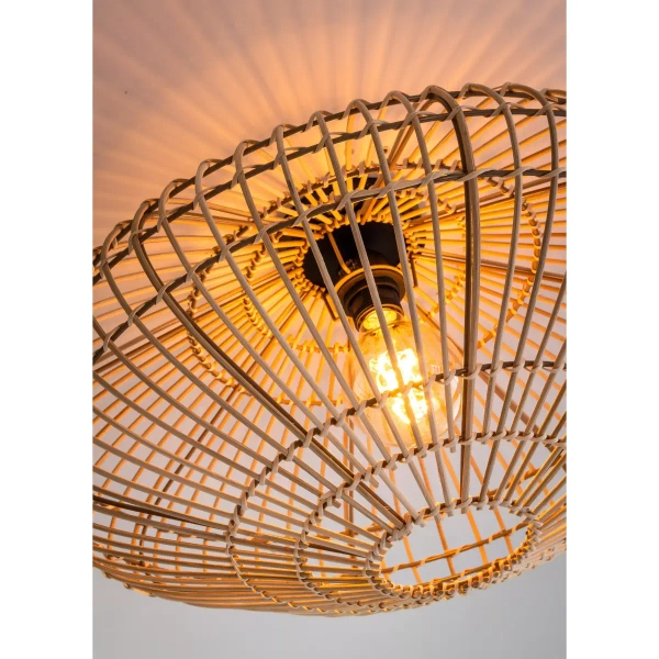 Sufitowa lampa rattanowa Magali 03135/56/72 Lucide drewniana czarna