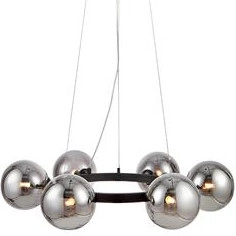 Modernistyczna LAMPA wisząca CIRCLE 108051 Markslojd loftowa OPRAWA metalowy ZWIS szklane kule czarne przydymione