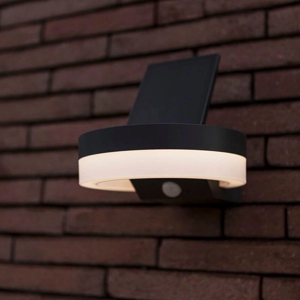 Elewacyjna lampa z czujnikiem RUNDA 6915801335 LED 12W 4000K IP54 czarna