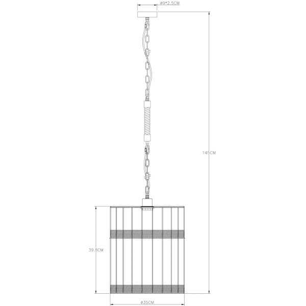 Skandynawska LAMPA wisząca HALIA 15673H1 Globo tuba OPRAWA metalowa ZWIS okrąły loftowy brązowy czarny