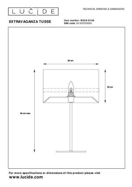 Lampa biurkowa Tusse 10509/81/66 Lucide abażur len różowa złota