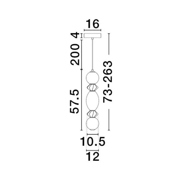 Wisząca lampa MONRETA LE45232 LED 14W 3000K ceramiczna szara biała