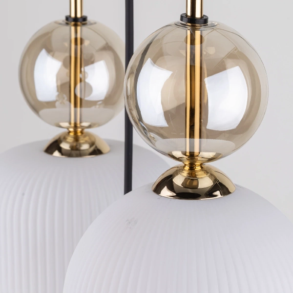 Wisząca lampa do przedpokoju Sophia Cognac 11593 szklana czarny biały