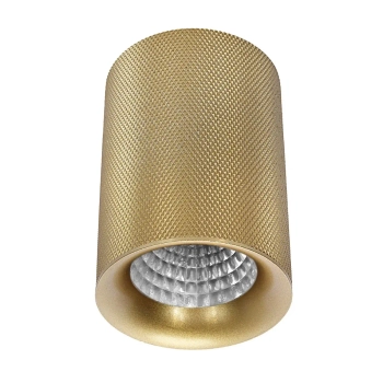 Podłużna lampa sufitowa 1382 metalowa tubka na korytarz złota