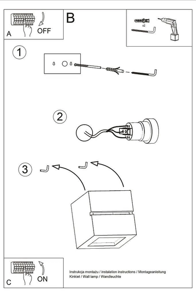 Kinkiet LAMPA ścienna SL.0230 ceramiczna OPRAWA przyścienna kostka cube biała