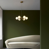 Kulista lampa wisząca do salonu L&-1106390 mosiądz biały