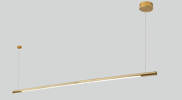 LAMPA wisząca ORGANIC P0360 Maxlight podłużna liniowa OPRAWA metalowy ZWIS listwa LED 26W 3000K belka złota