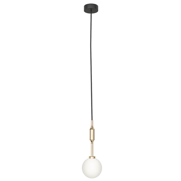 Szklana kula glamour Ero I wisząca lampa biała złota do biura