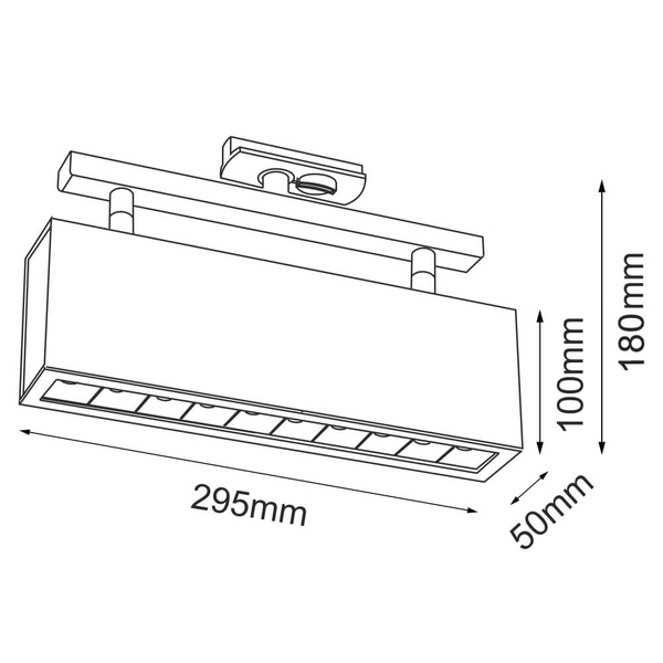 Prostokątna lampa do szyny Glare 6328 BROSline LED 2W 3000K metalowa biała