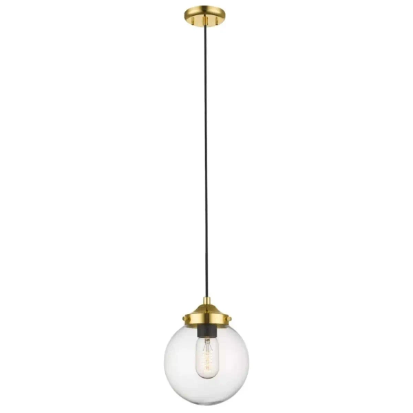Lampa wisząca kula RIANO P0454-01D-F7AC szklana złoty czarny przezroczysty