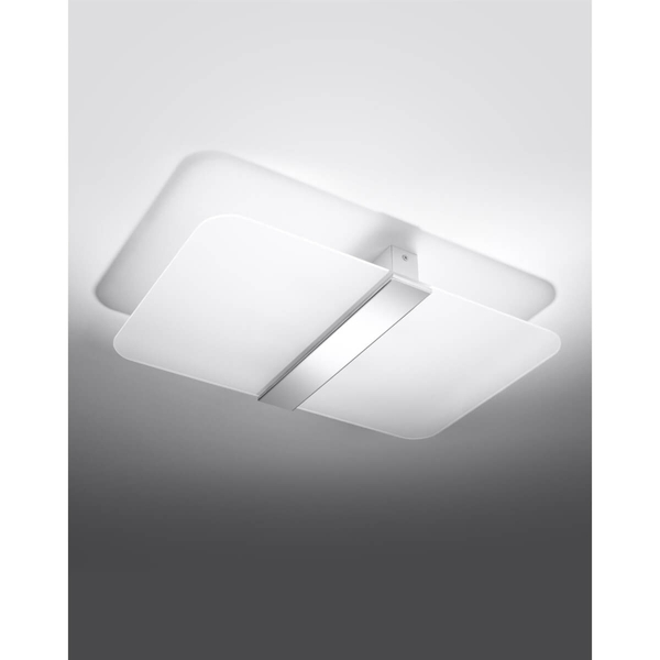Sufitowa lampa sypialniana SL.1007 biała nad łóżko prostokąt
