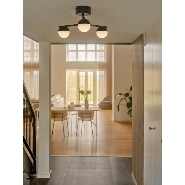 Szklana lampa wisząca kule Contina 2512096003 potrójna czarny