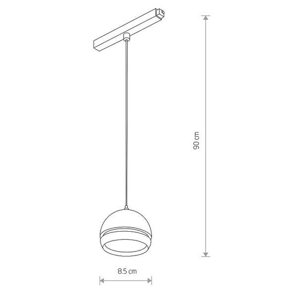 Lampa do 1-obwodowych szyn magnetycznych Slot 10654 Nowodvorski LED 8W 4000K kula