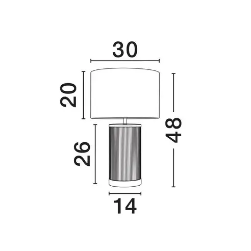 Lampka stołowa z abażurem ONTAREZ LE45381 drewniana biała brązowa