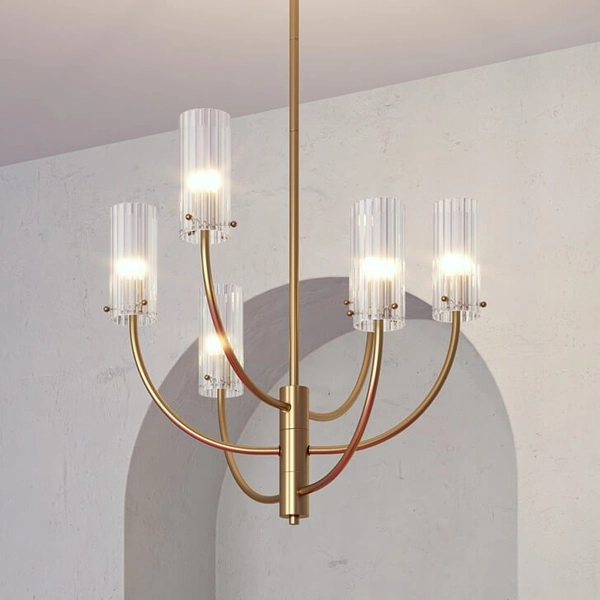 Żyrandol do salonu Arco MOD223PL-06BS regulowany mosiądz