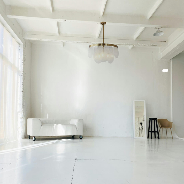 Szklana lampa wisząca AURORA ST-9513 BRASS nad stół złoty biały