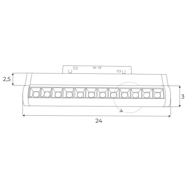Podłużna liniowa lampa magnetyczna M0019N LED 12W 3000K do szyn czarny