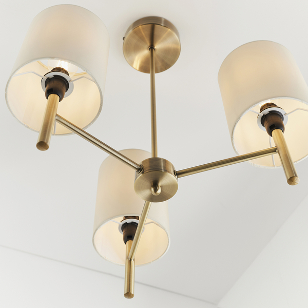 Lampa sufitowa do salonu BRIO-3AB Endon potrójna biała